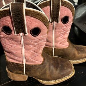 Durango lil rebel pro western square toe toddler boots pink